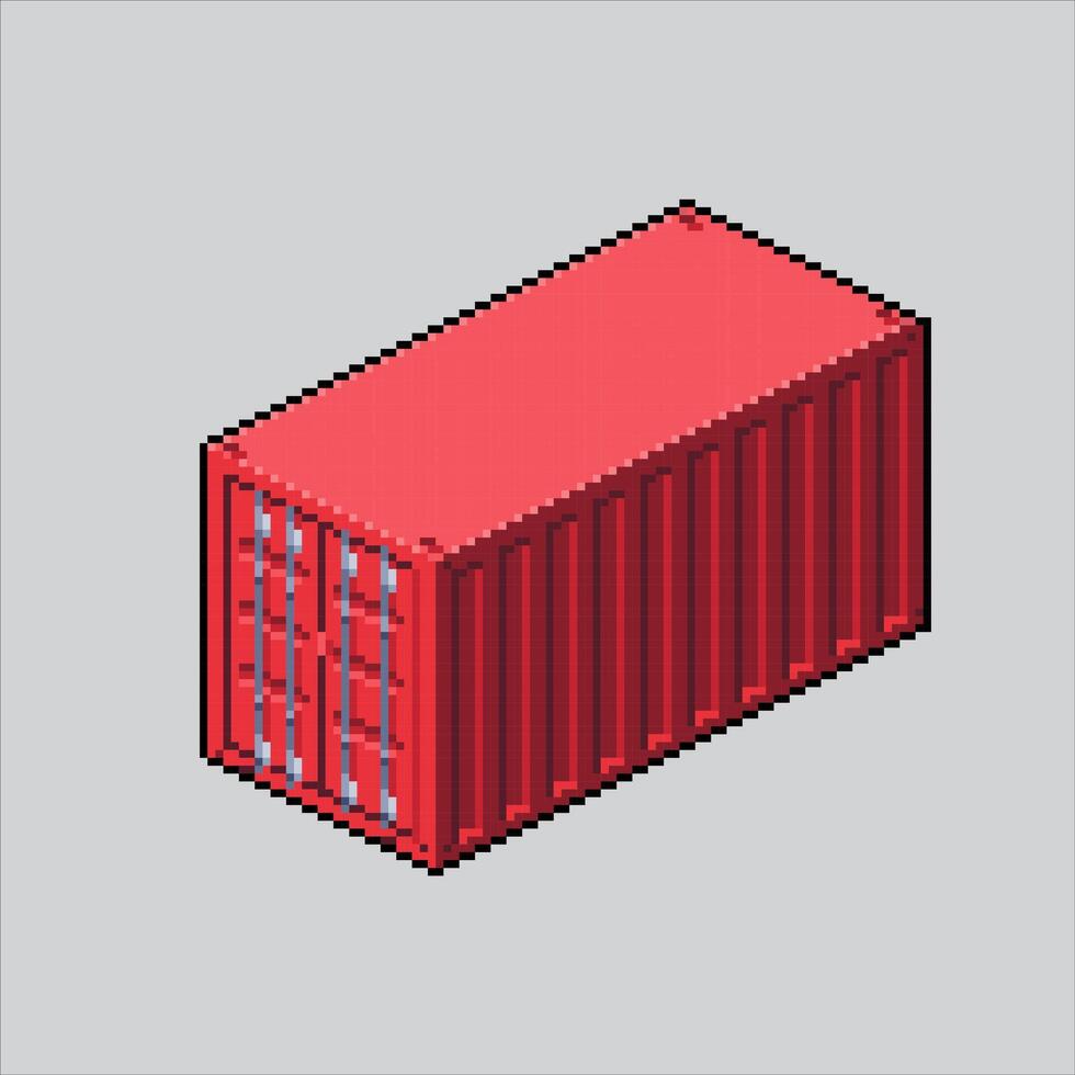 Pixel art illustration Container. Pixelated Shipping Container. Shipping Box Container pixelated for the pixel art game and icon for website and game. old school retro. vector