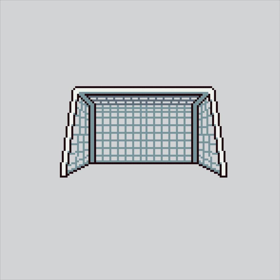 Soccer Football Goal Gate pixelated for the pixel art game and icon for website and game. old school retro. vector