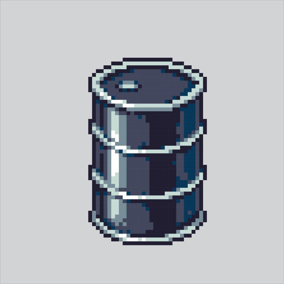 Pixel art illustration Oil Barrel. Pixelated Steel Barrel. Oil Steel Barrel pixelated for the pixel art game and icon for website and game. old school retro. vector