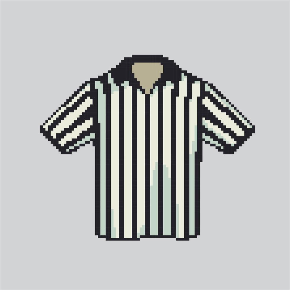 Pixel art illustration Referee Jersey. Pixelated Soccer Referee. Soccer Football Referee Jersey pixelated for the pixel art game and icon for website and game. old school retro. vector