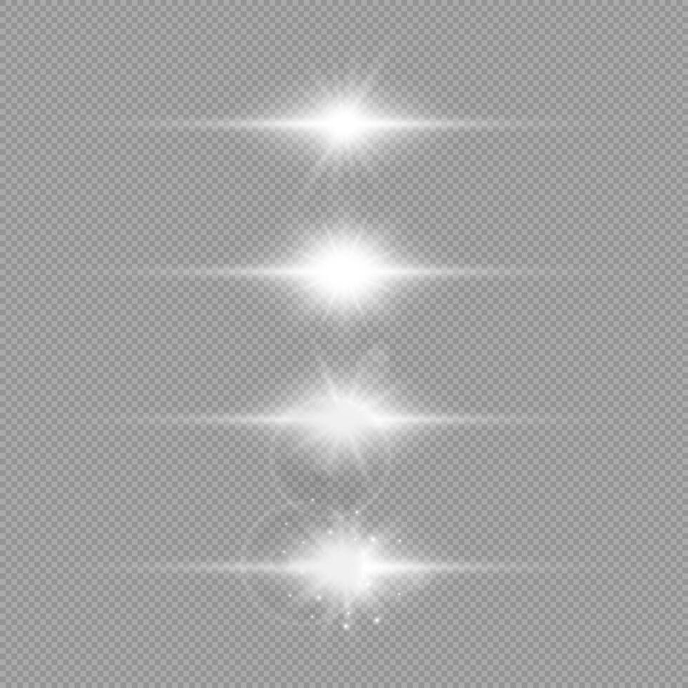 White horizontal light effect of lens flares vector