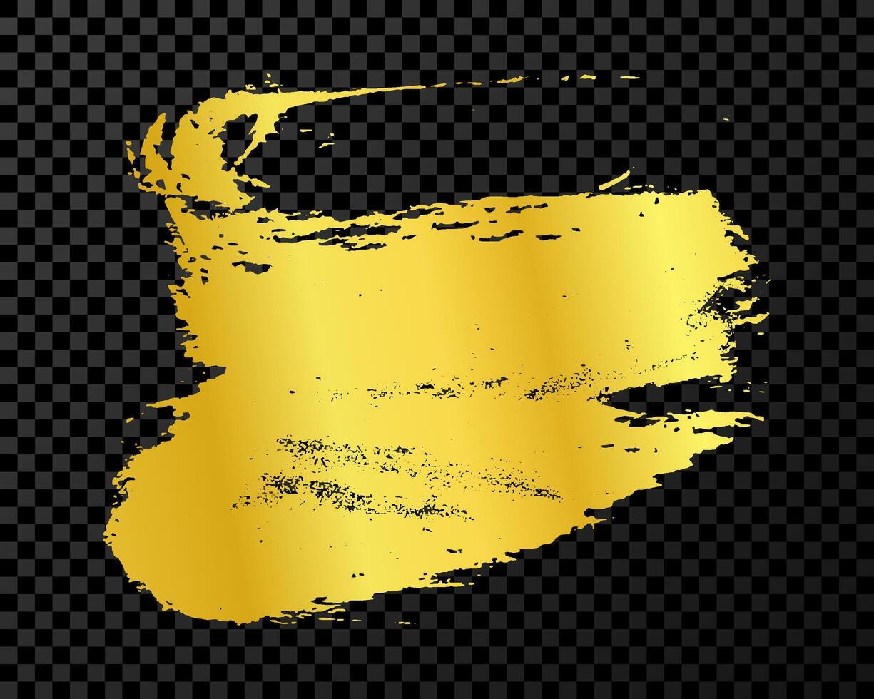 Gold brush stroke on dark background vector