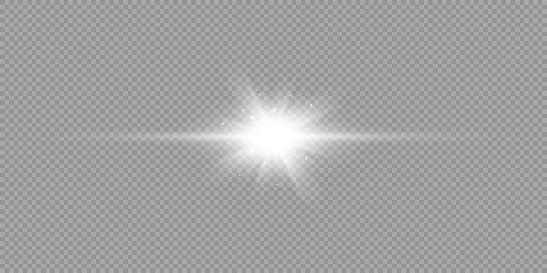 White horizontal light effect of lens flares vector