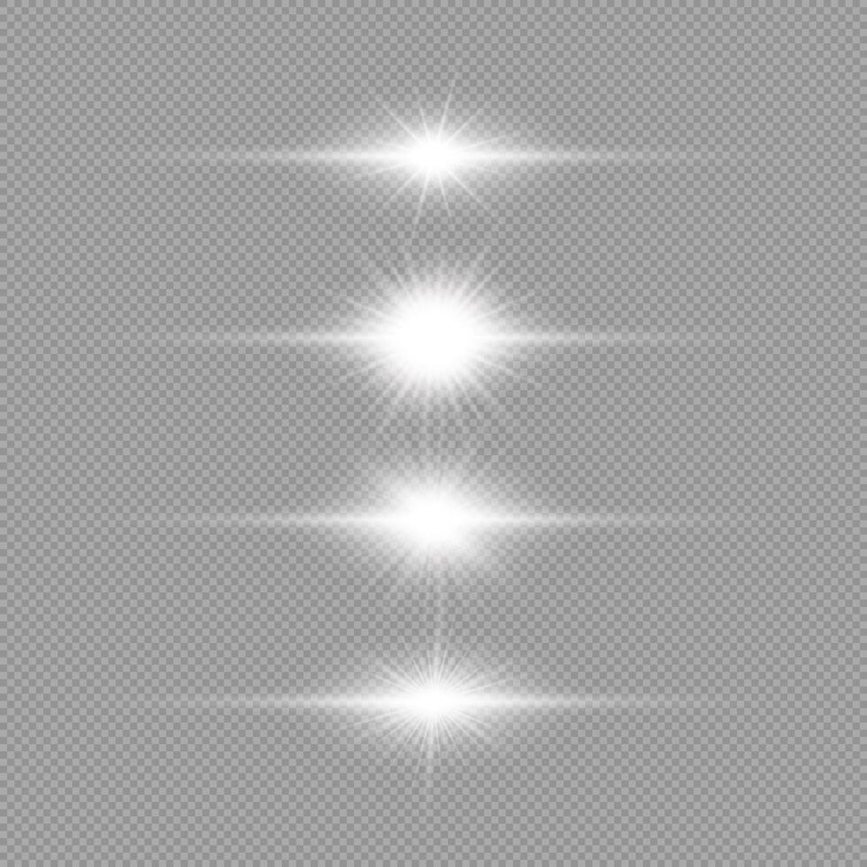White horizontal light effect of lens flares vector