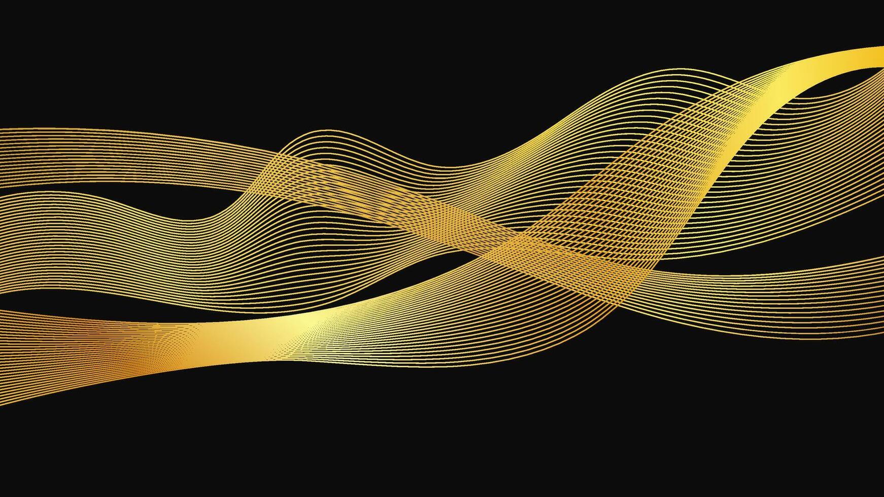 Abstract backdrop with luxury golden waves vector