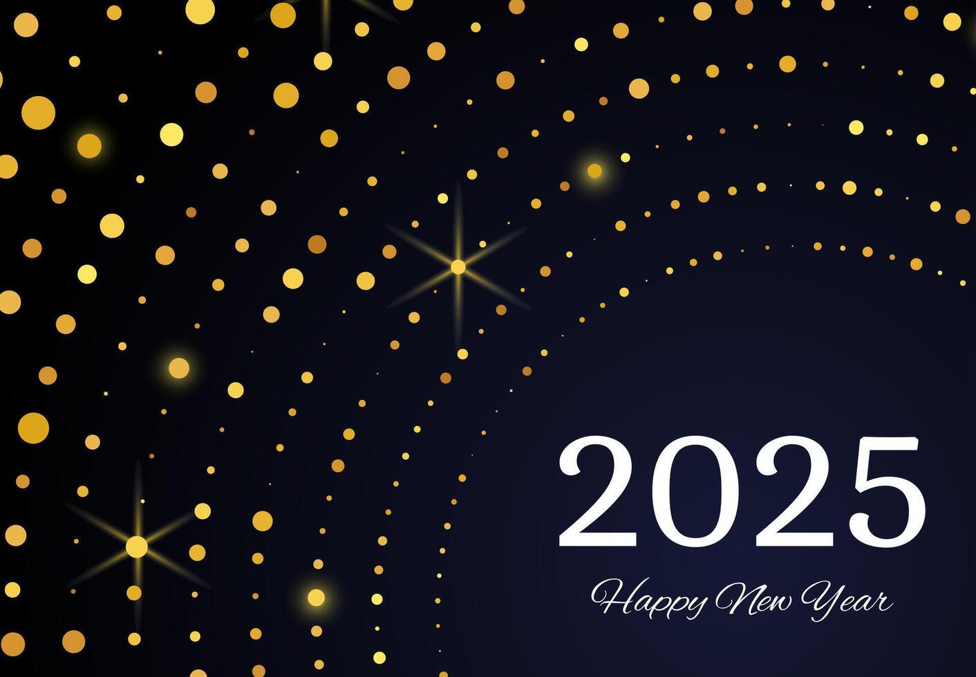 2025 Happy New Year of gold glitter pattern vector