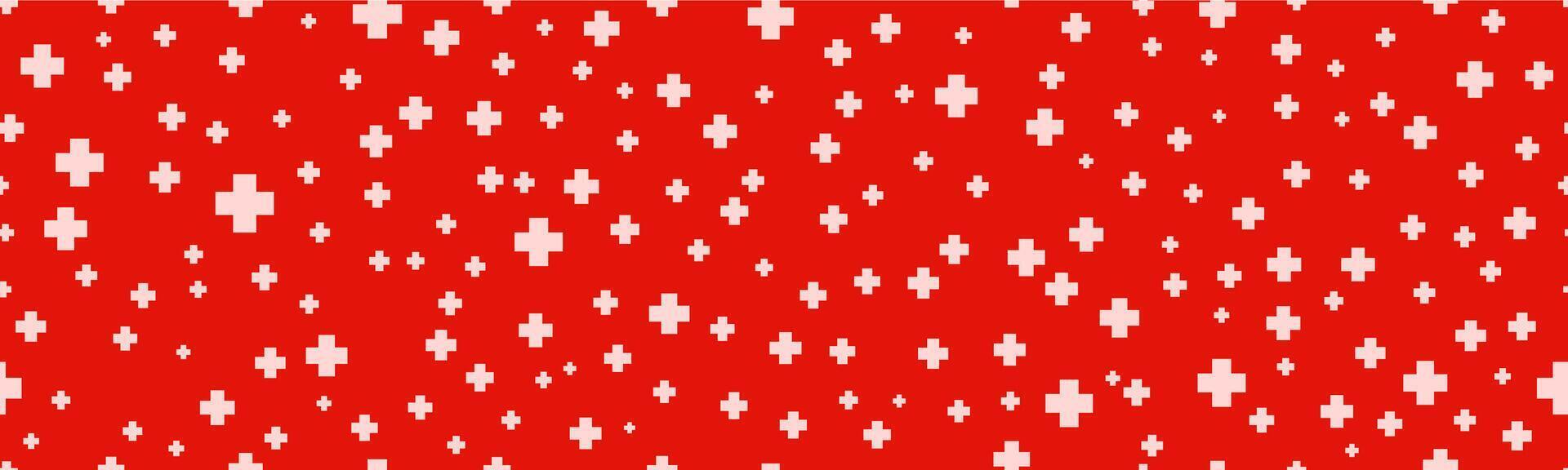 Seamless hospital background with plus symbols vector