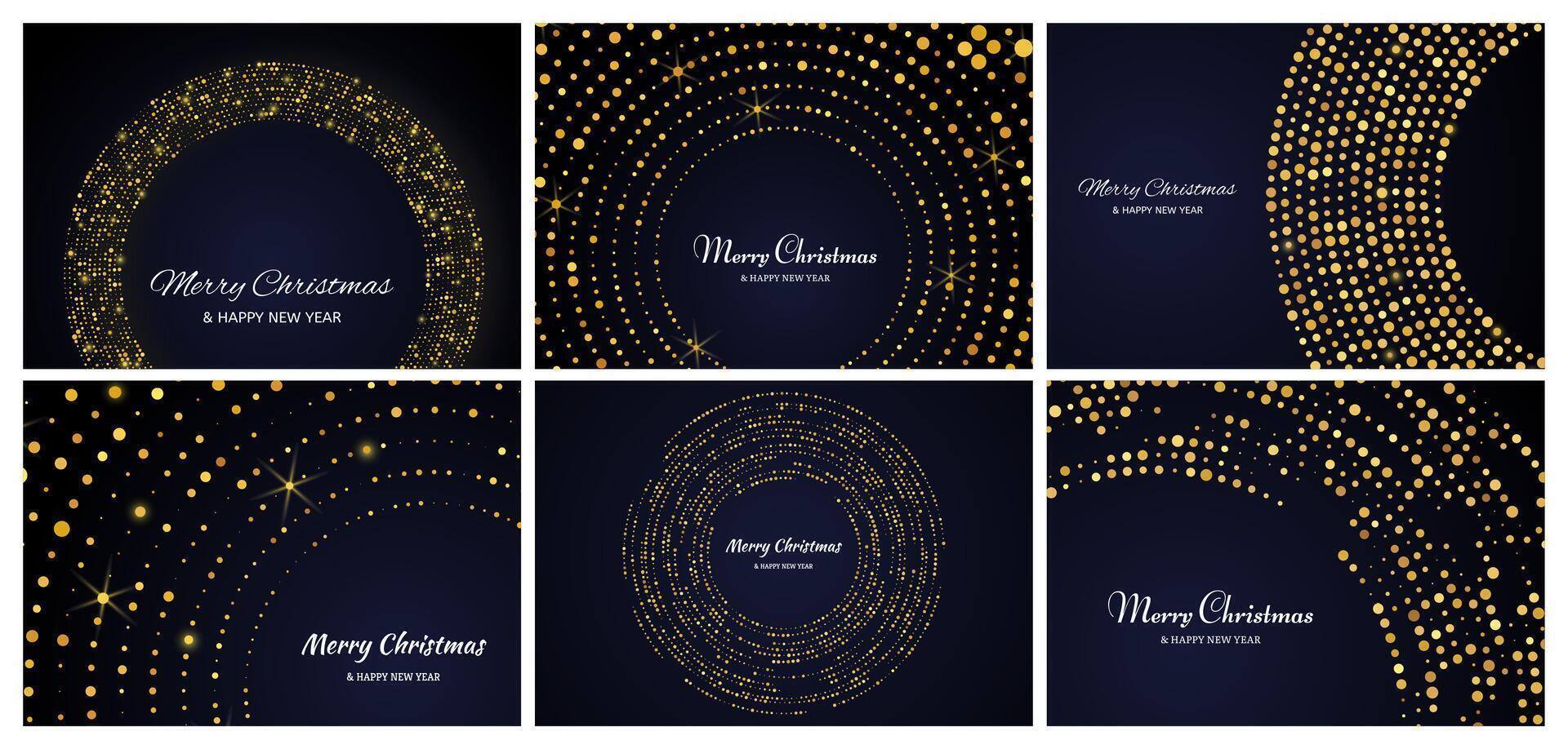 Merry Christmas backgrounds with gold glitter pattern vector