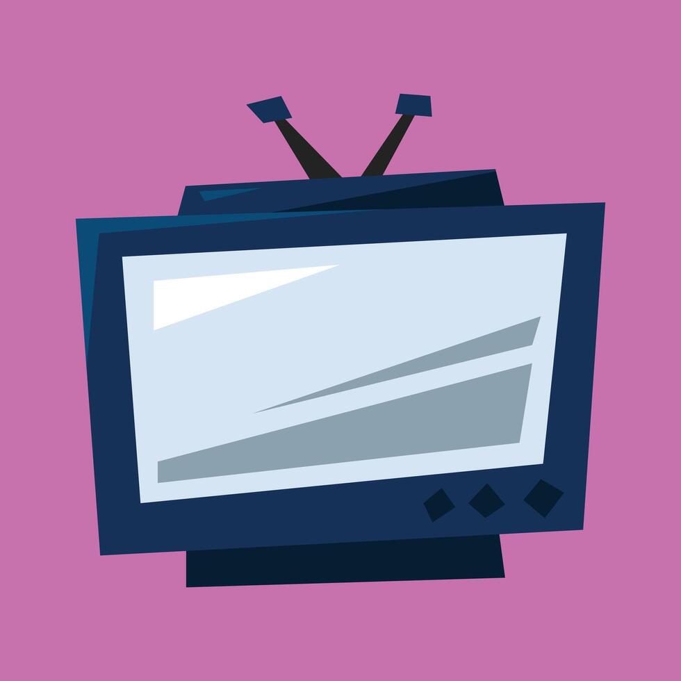 Old analog television. Colored cartoon illustration. vector