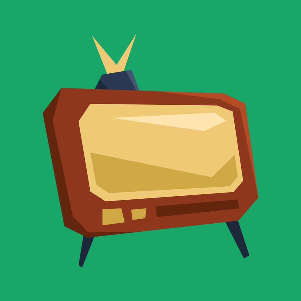 Old analog television. Colored cartoon illustration. vector