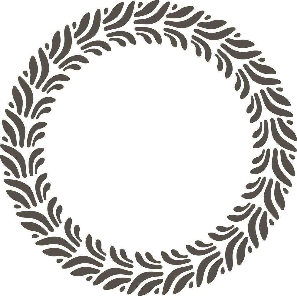 Handcrafted Circular Leaf Ornament Design for Sophisticated Creations vector