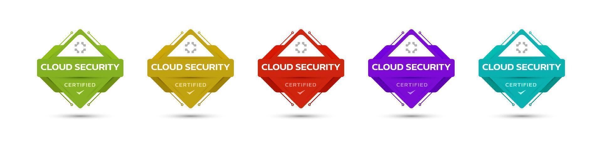 Cybersecurity Certification Badge Design. Innovative and Professional Digital Security Certified Icons. vector