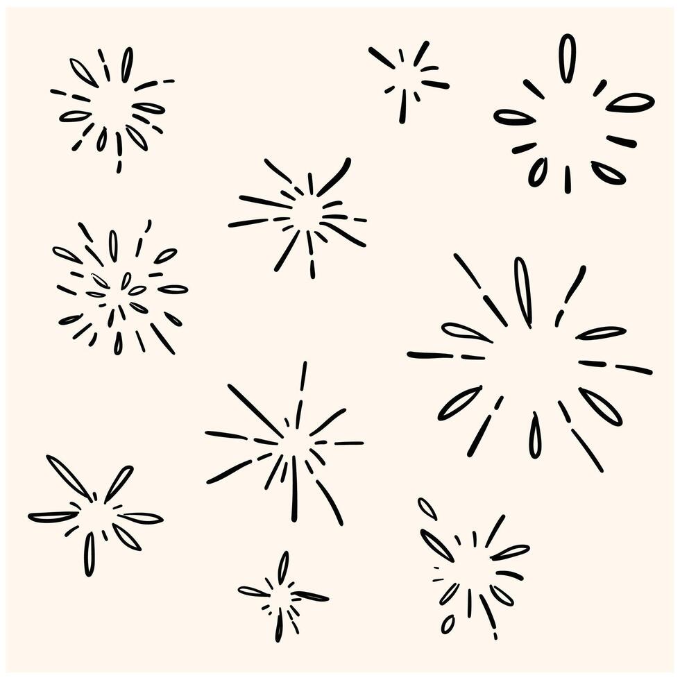 Star burst or water splash With illustration style doodle and line art vector