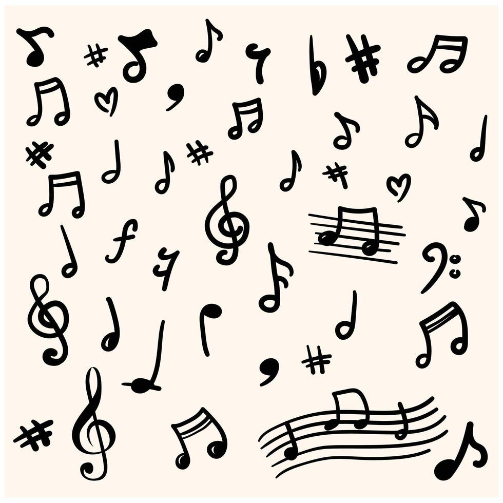 Music notes on a background cream vector