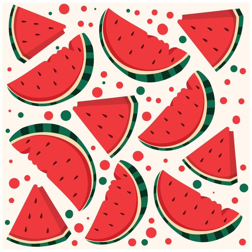 Watermelon slices sketch With illustration style doodle and line art vector