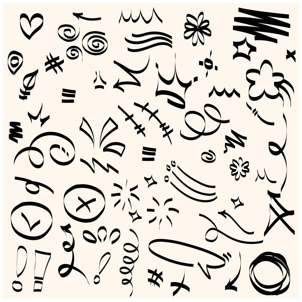 Cartoony expression With illustration style doodle and line art vector