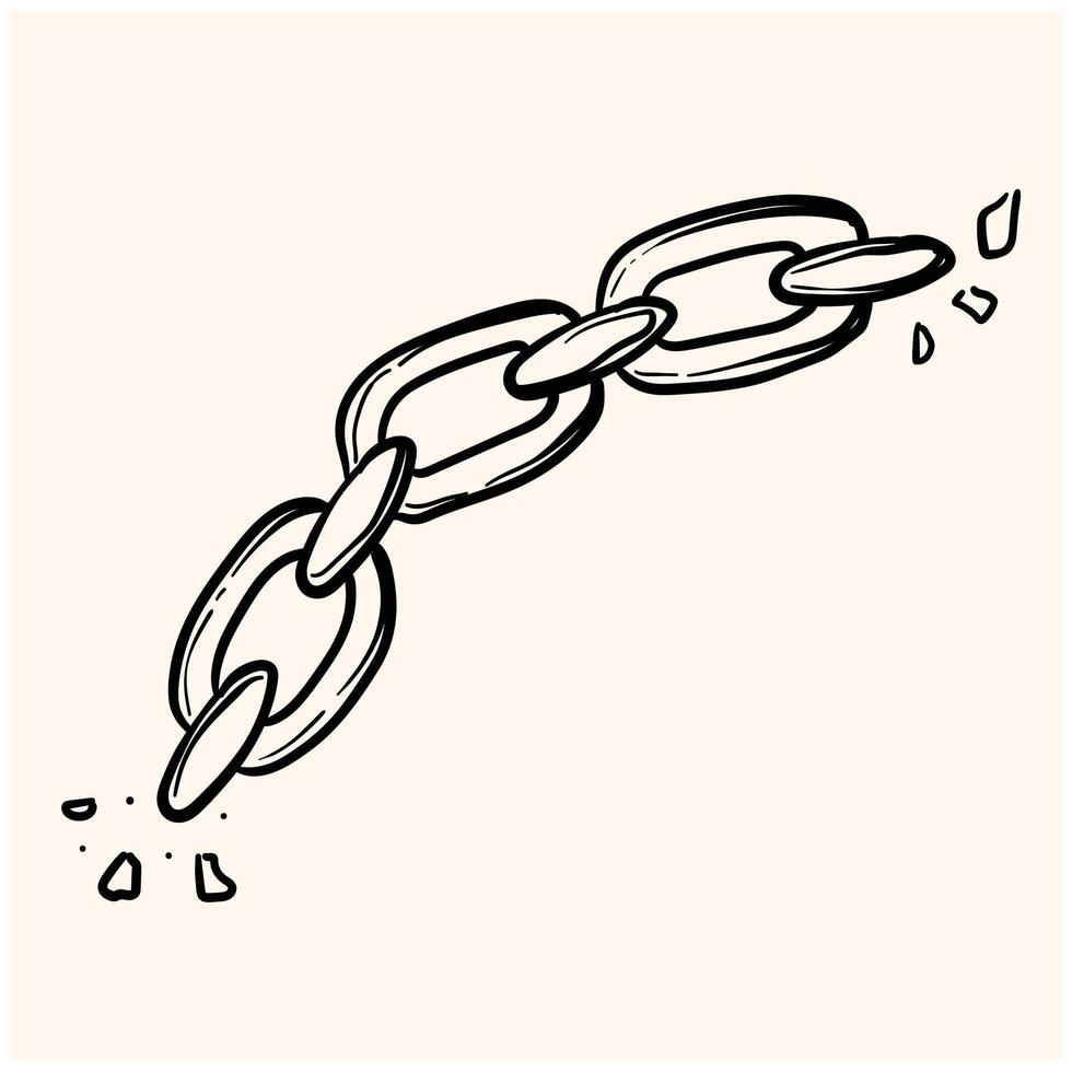 Hand Drawn Chain With illustration style doodle and line art vector