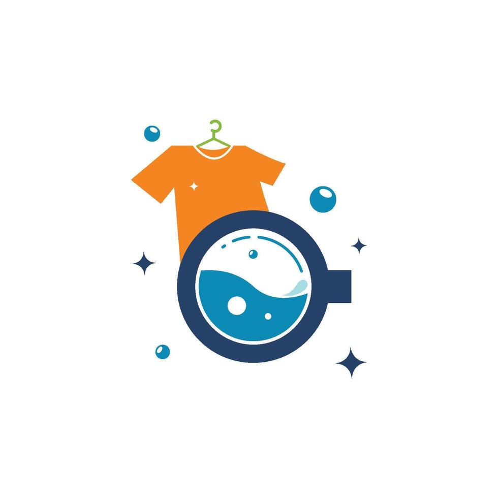 Laundry illustration logo vector