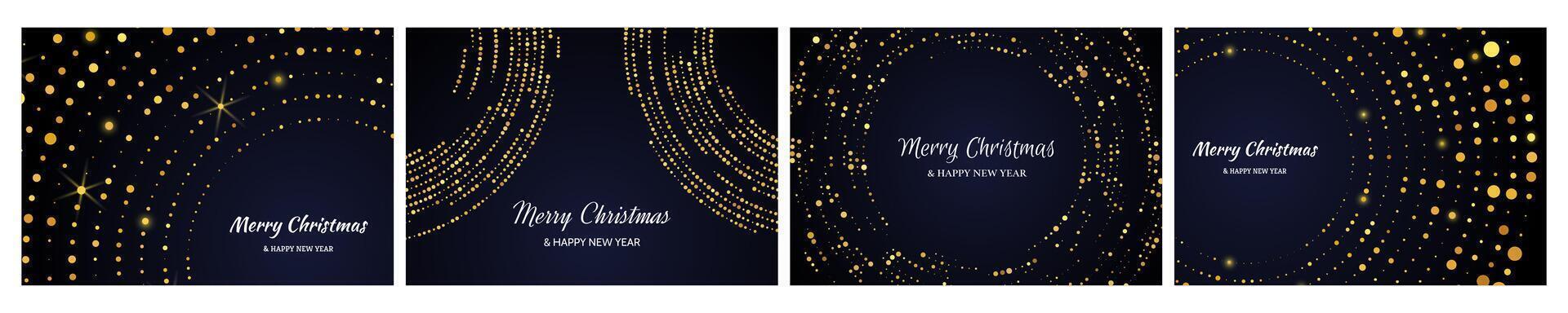 Merry Christmas backgrounds with gold glitter pattern vector