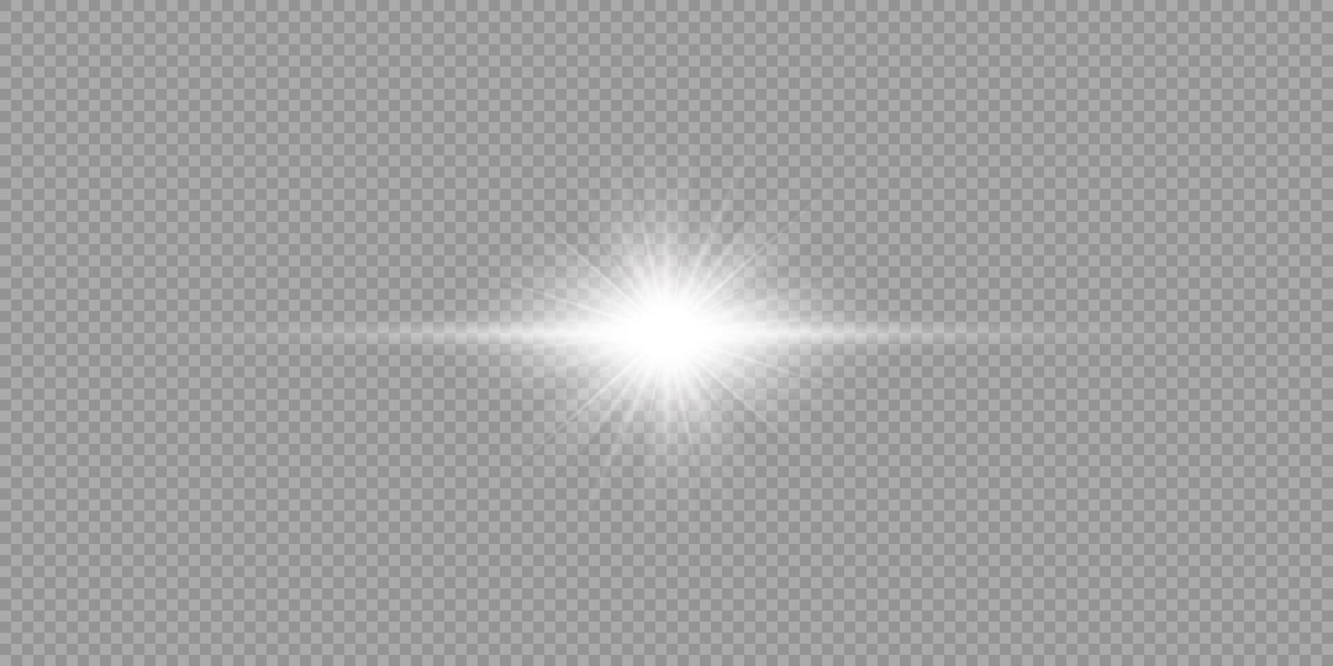 White horizontal light effect of lens flares vector