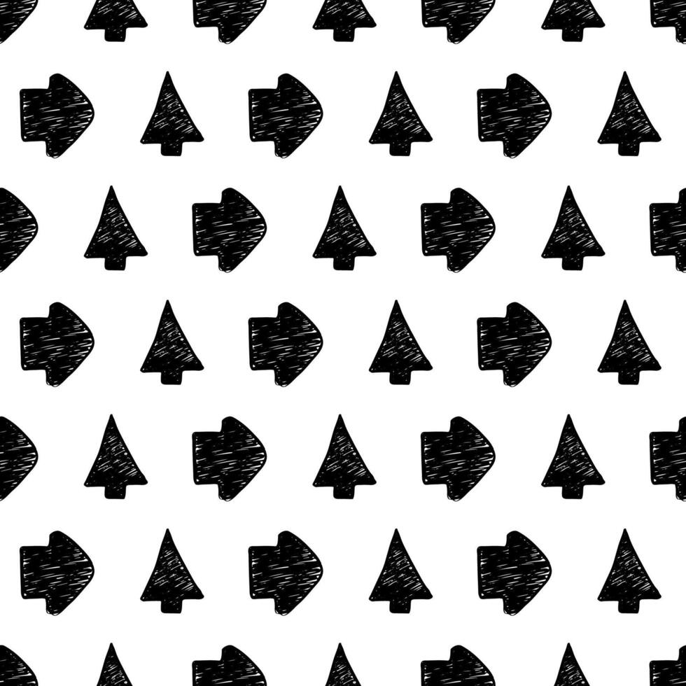 Seamless pattern with black hand drawn arrows vector