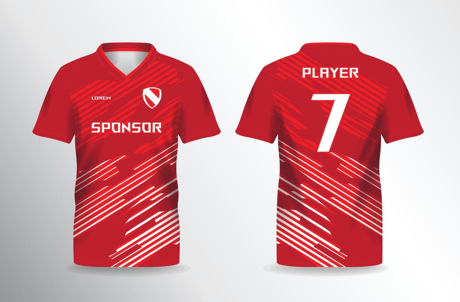 red abstract lines background and pattern for sport jersey mockup template vector