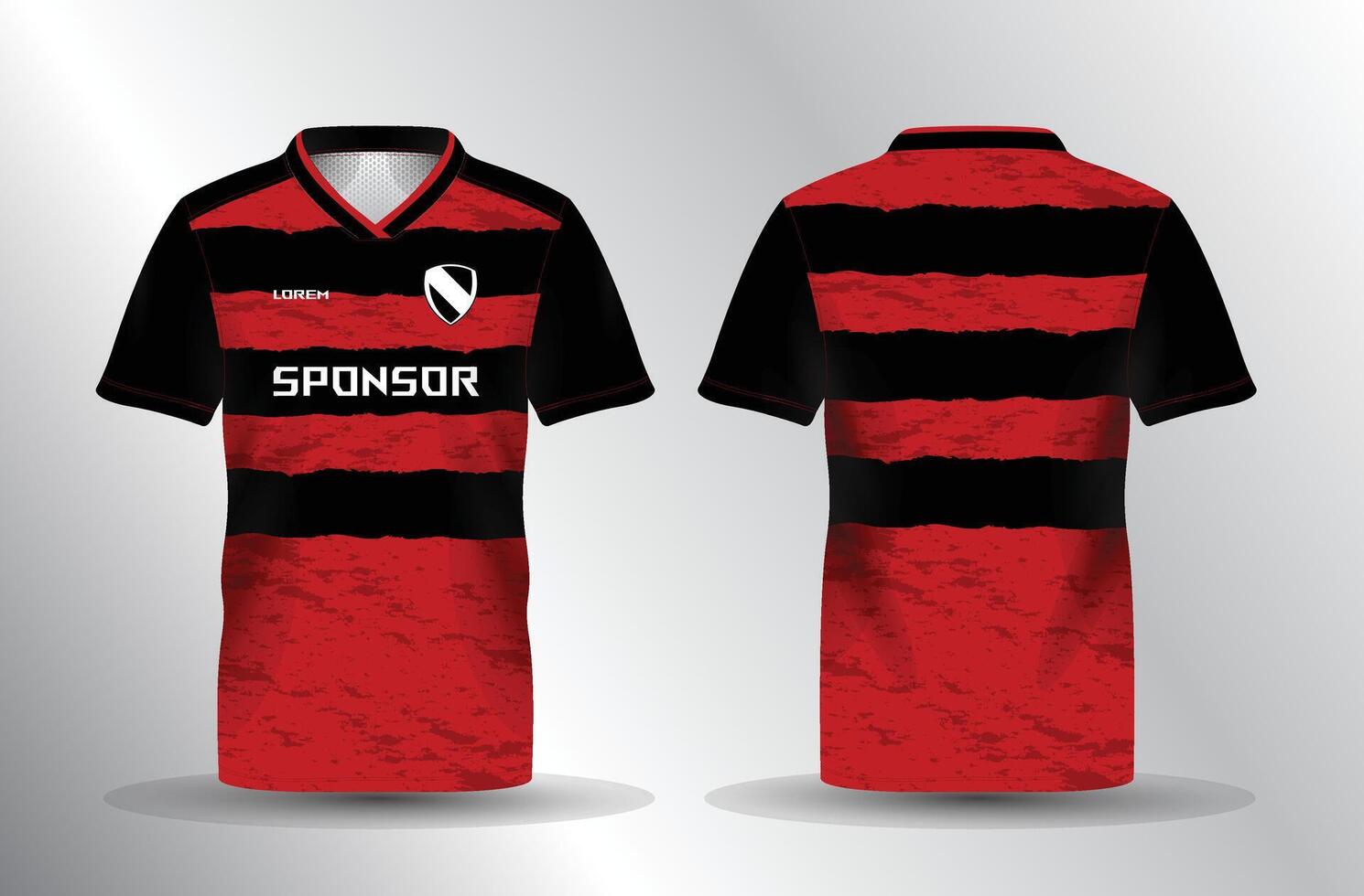 red and black abstract background and pattern for sport jersey mockup template vector