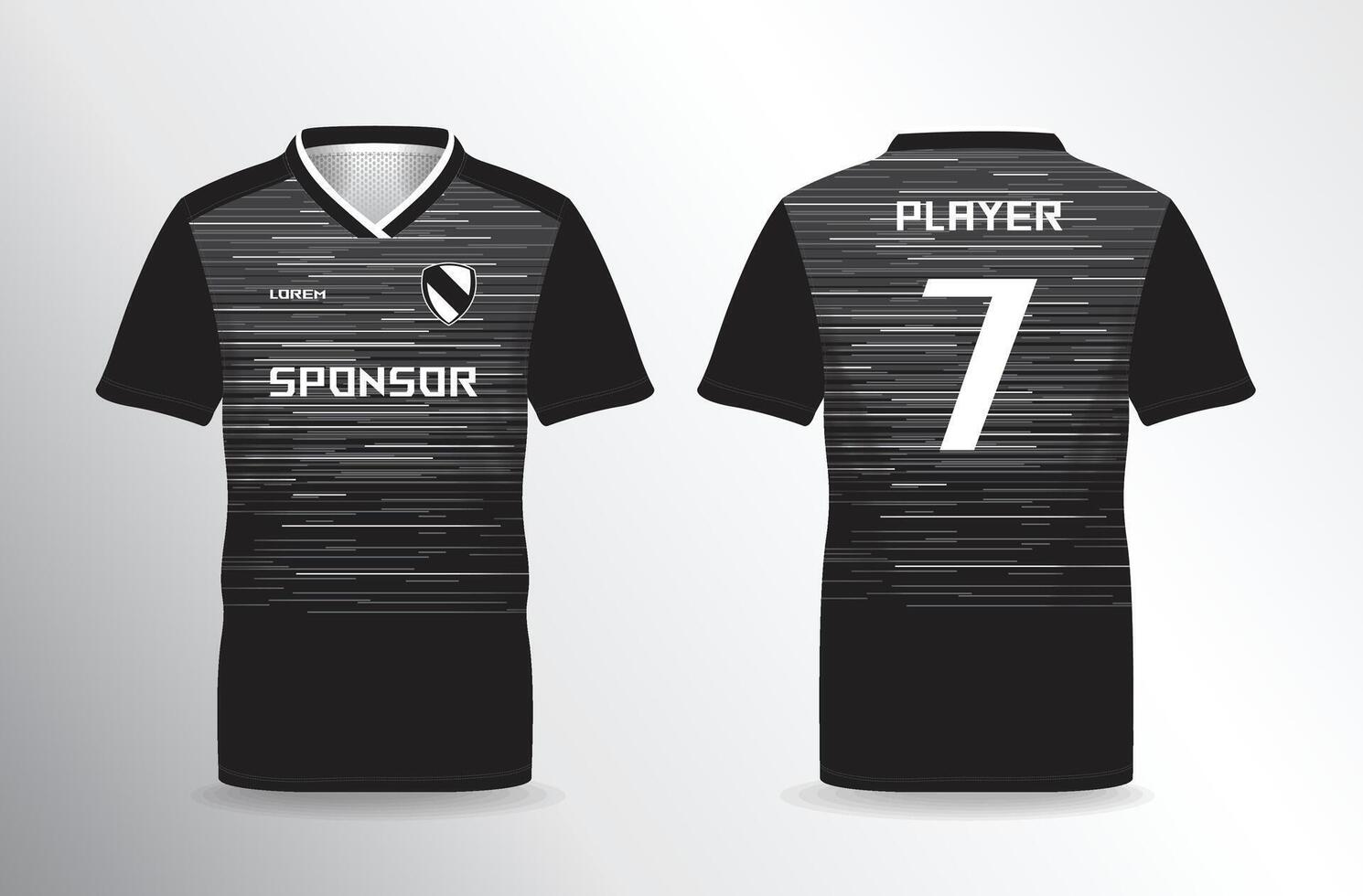black and white lines background for sport jersey template vector
