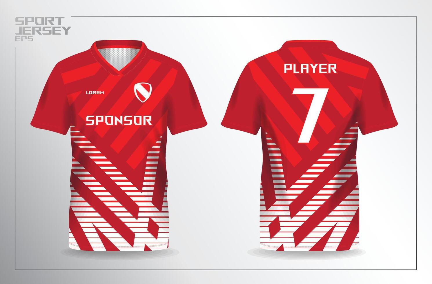 abstract red white background for sport jersey mockup template vector