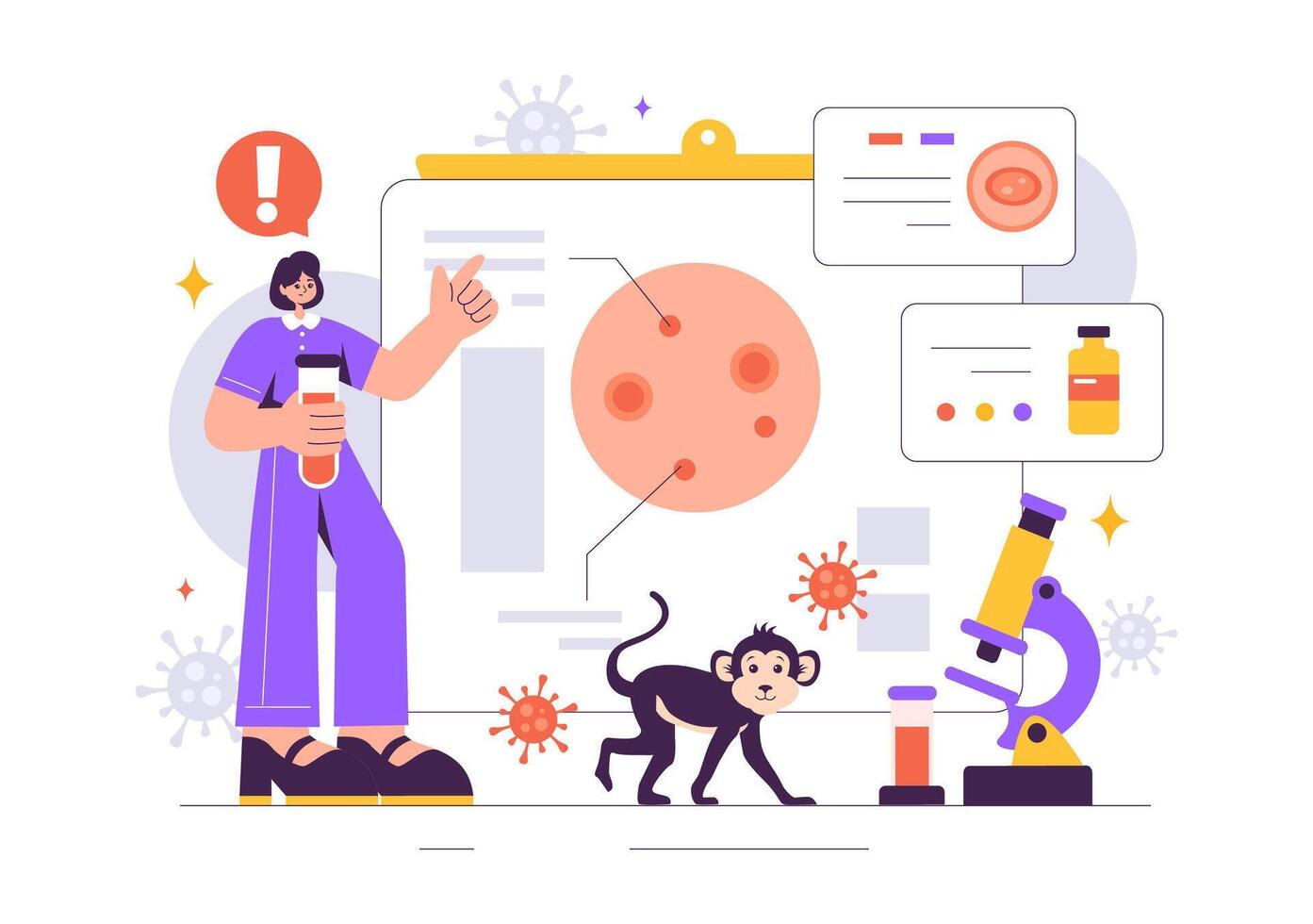 Monkeypox Virus Symptoms in Humans Illustration with a Healthcare Theme vector