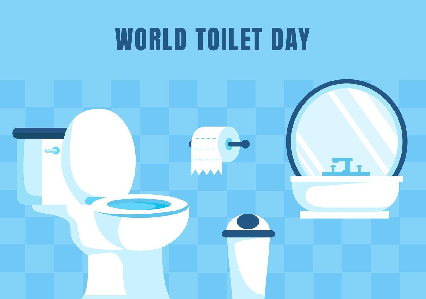 World Toilet Day Flat Cartoon Template for Social Media Background Campaigns vector