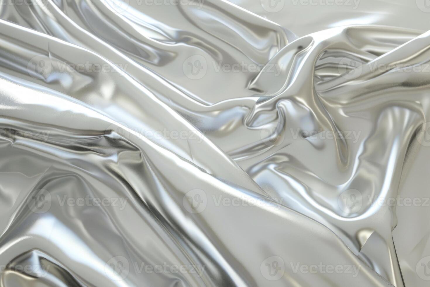 Silver surface with a wavy texture. Abstract metallic background. photo