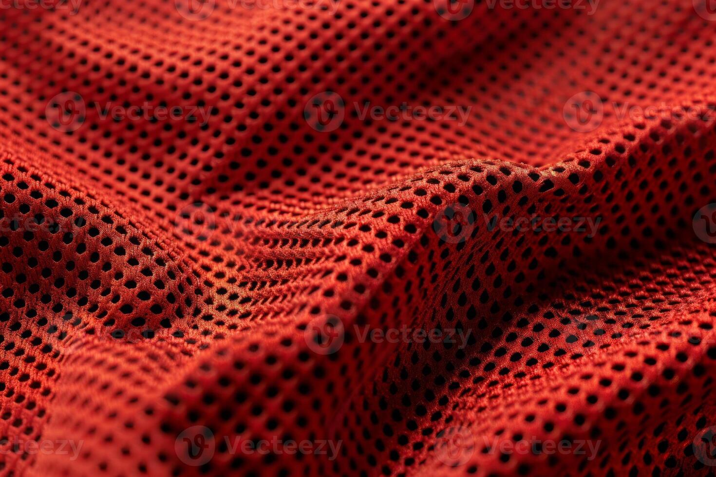 Close-up of red and black mesh fabric. Abstract textile background for design projects. photo