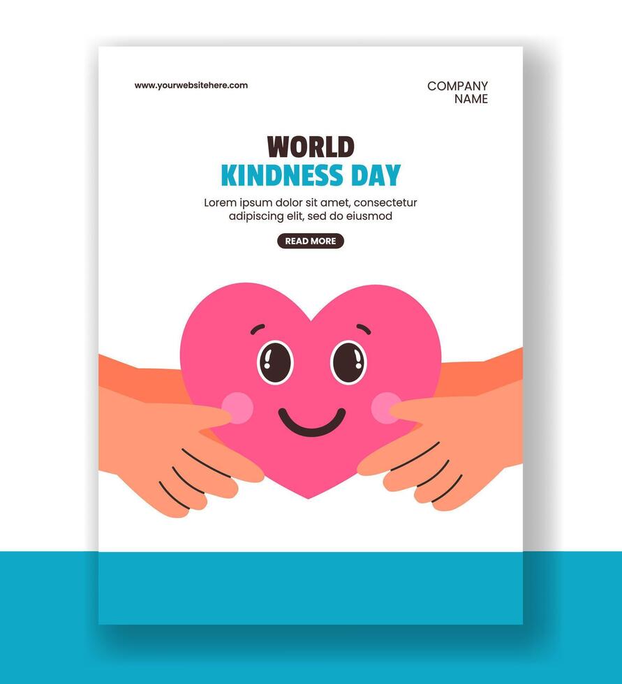 Illustration of World Kindness Day for Vertical Poster in Flat Style vector