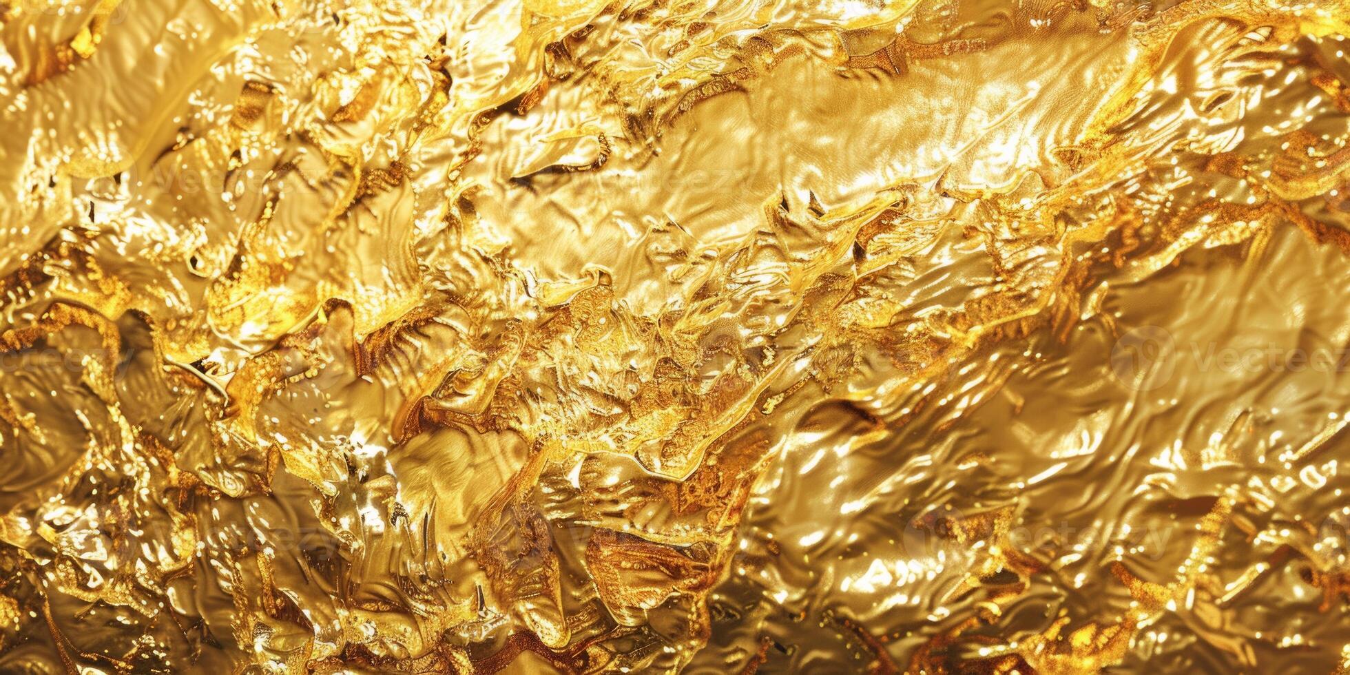Gold colored rock with rough texture. Natural stone texture background. photo