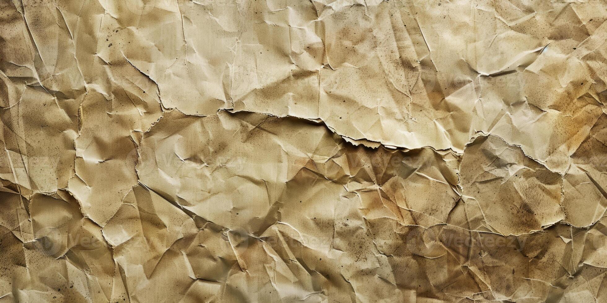 Wrinkled and creased paper. Abstract texture background concept. photo