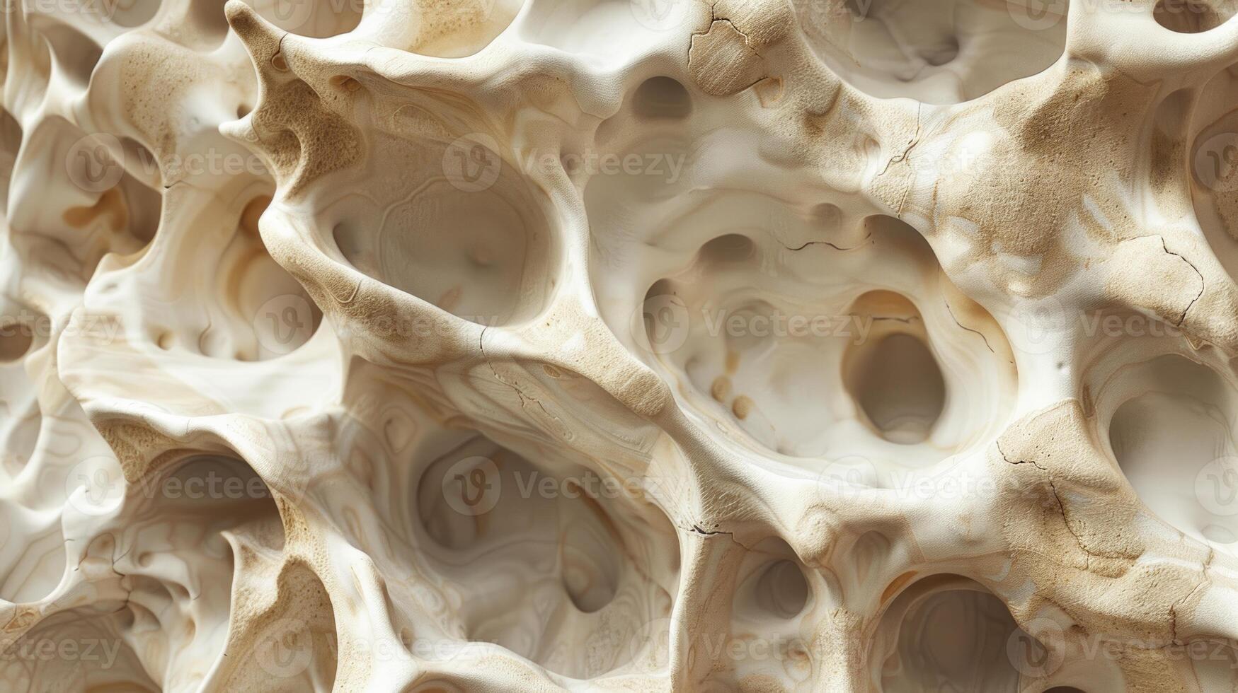 The image is of a large, white, and textured object with many holes photo