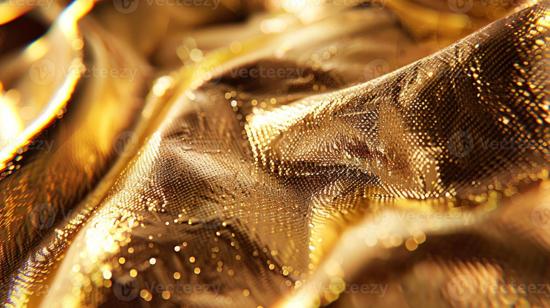 Gold fabric with a shiny texture. Material background for design projects. photo
