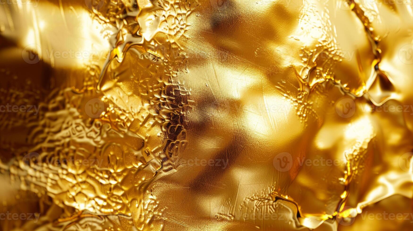 Gold fabric with a wave pattern. Abstract material background concept. photo