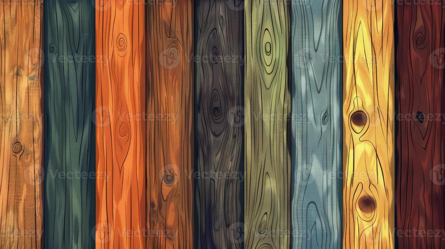 Series of colorful and patterned wooden boards. Modern design background. photo