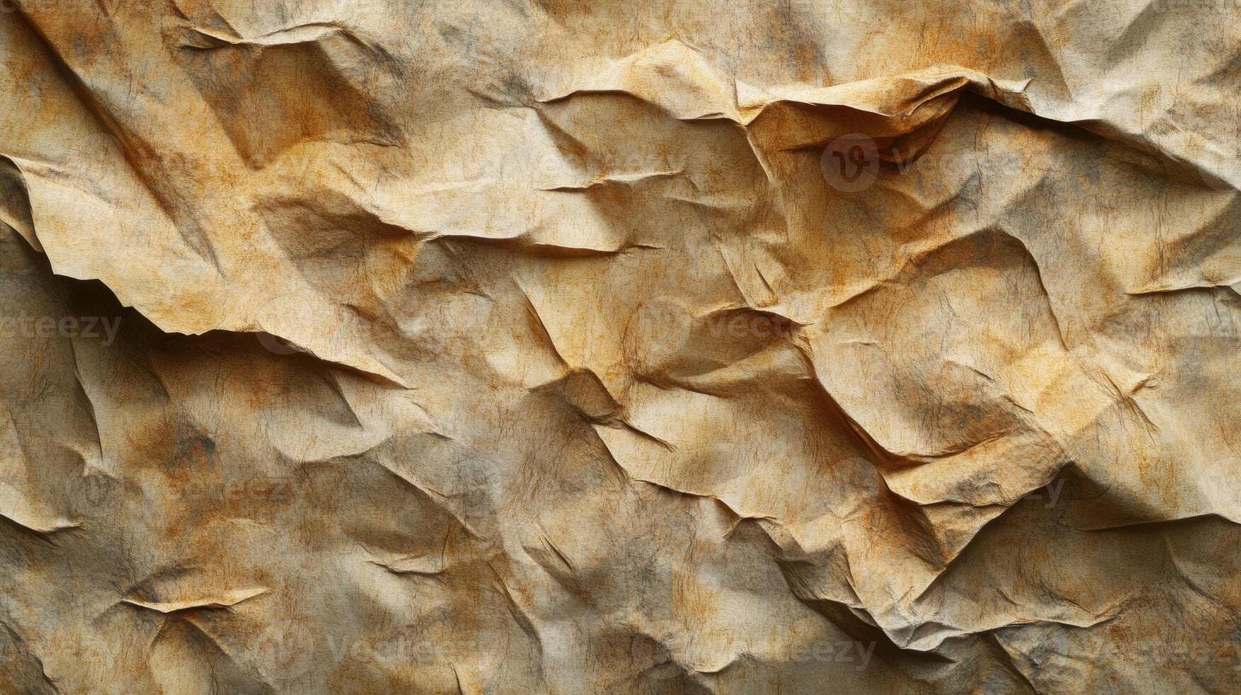 Crumpled Brown Paper Texture Rustic and Aged photo