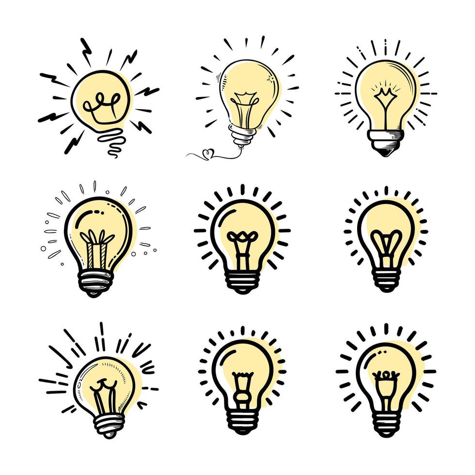 Lamp, bulb, idea icon illutration vector