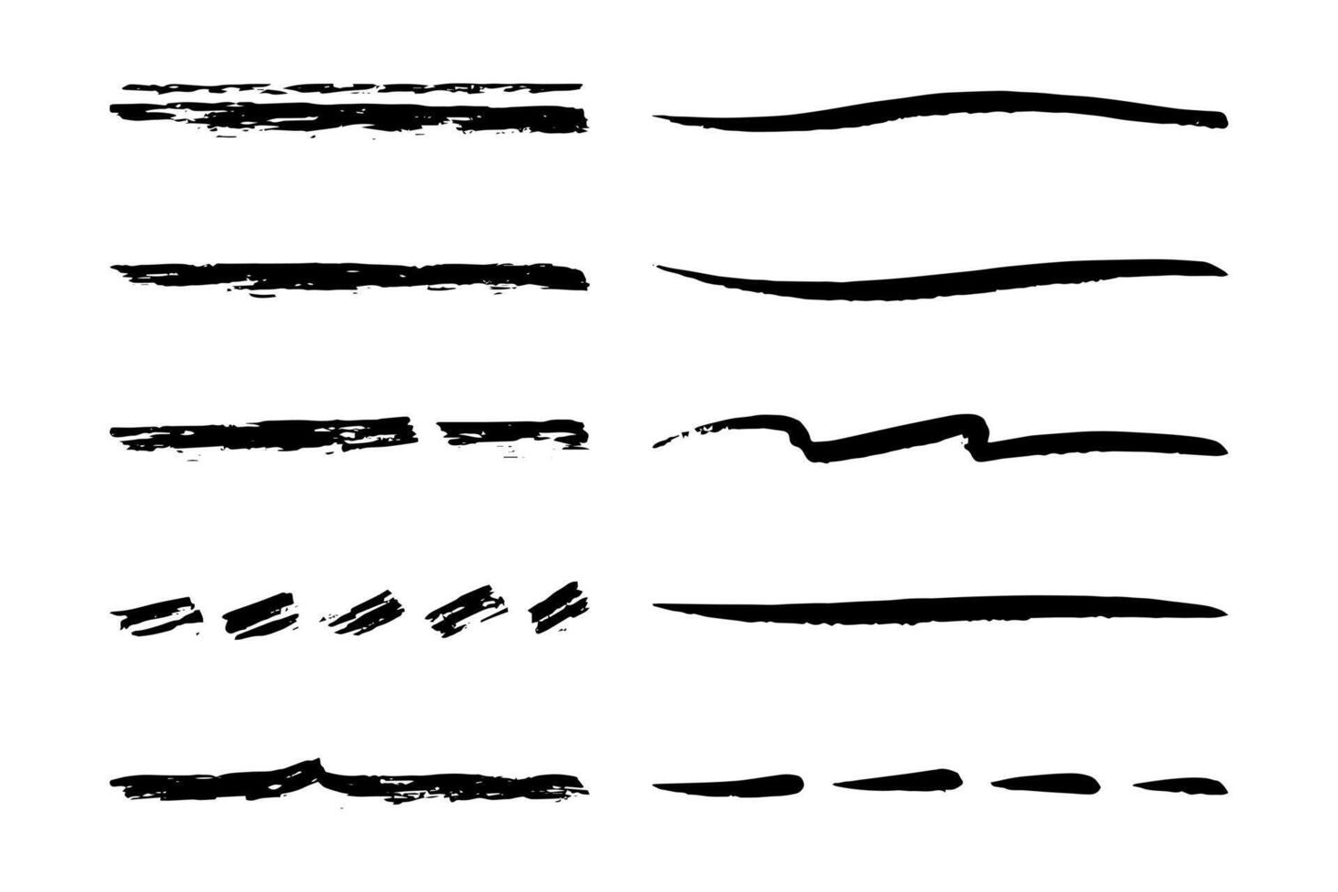 Set of hand drawn underline. vector