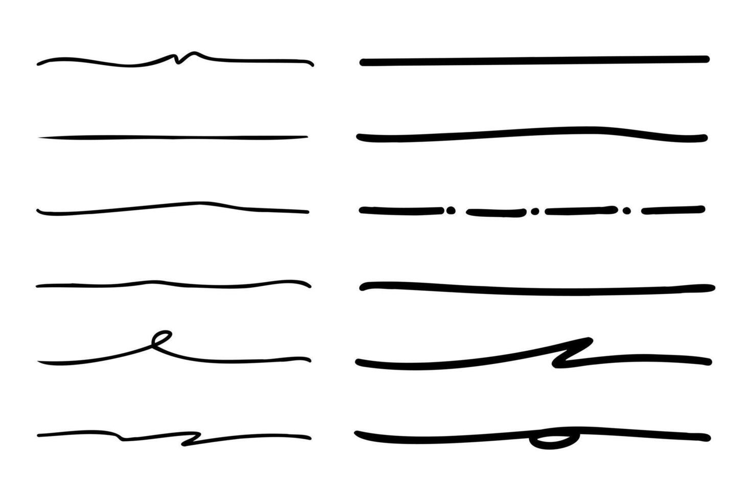 hand drawn underline collection vector