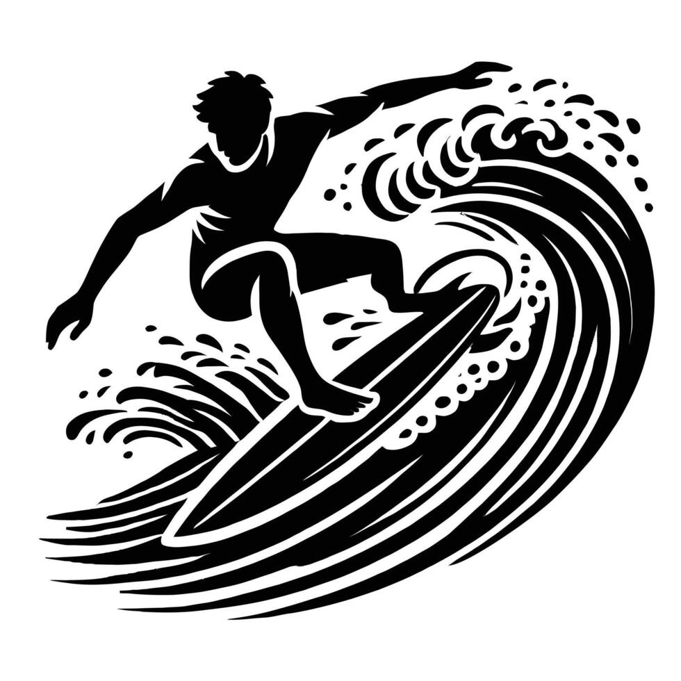 Surfer riding the wave vector