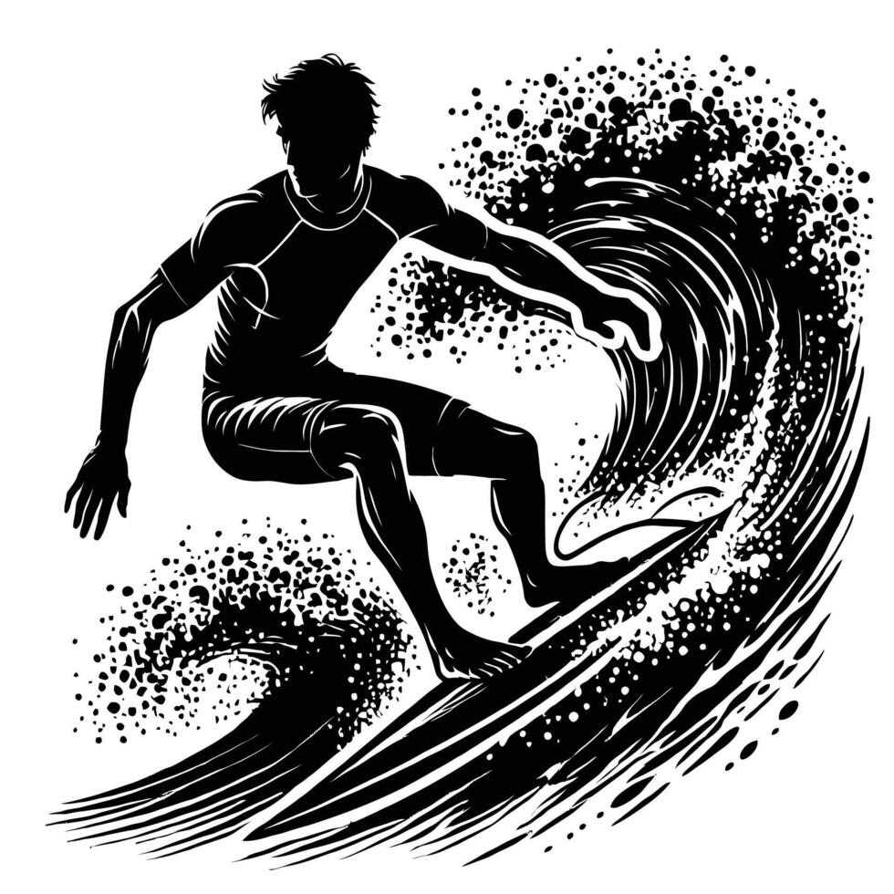 Surfer riding a wave vector