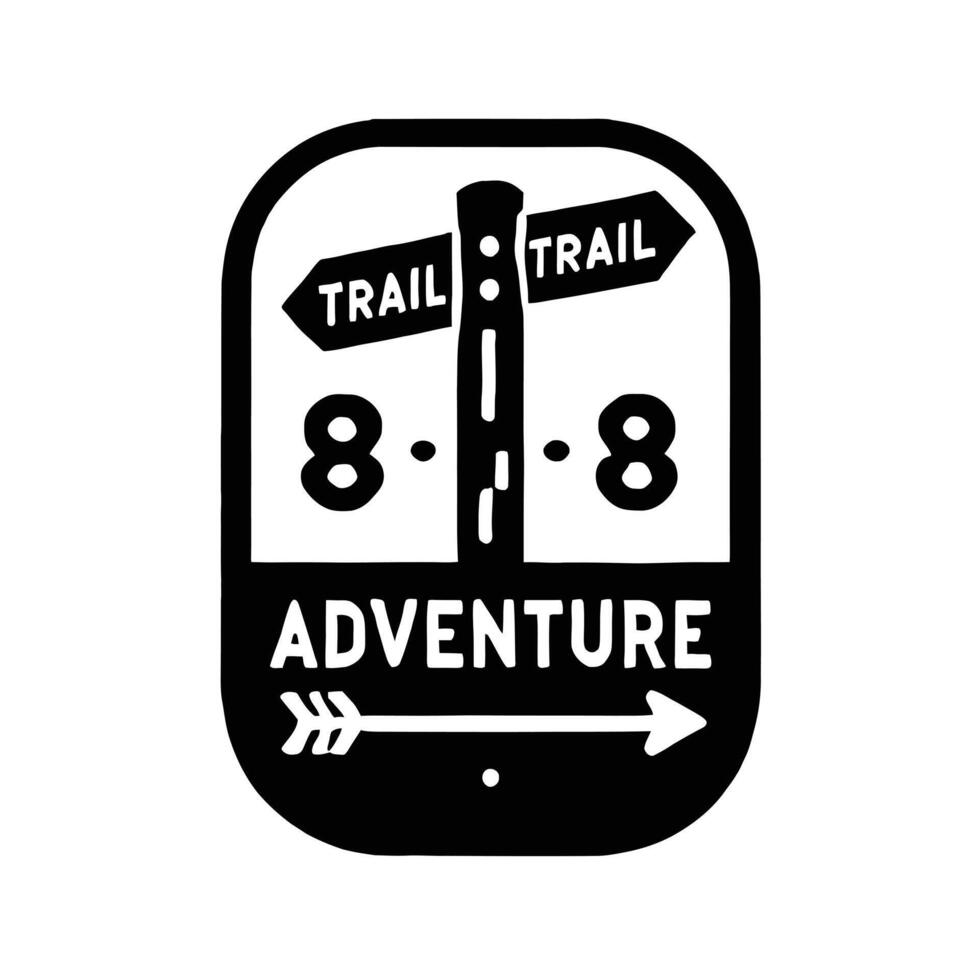 The logo for trail and adventure vector
