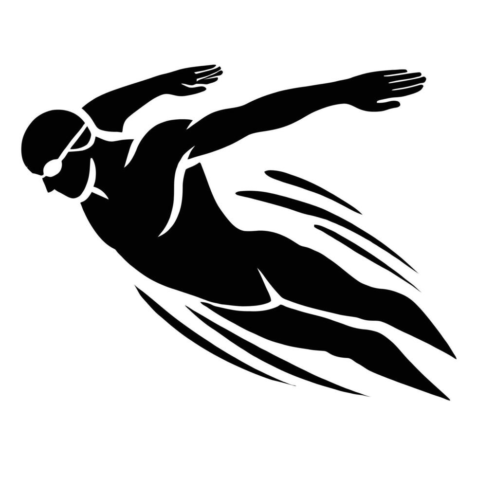 Swimmer silhouette swimming swimmer silhouette vector