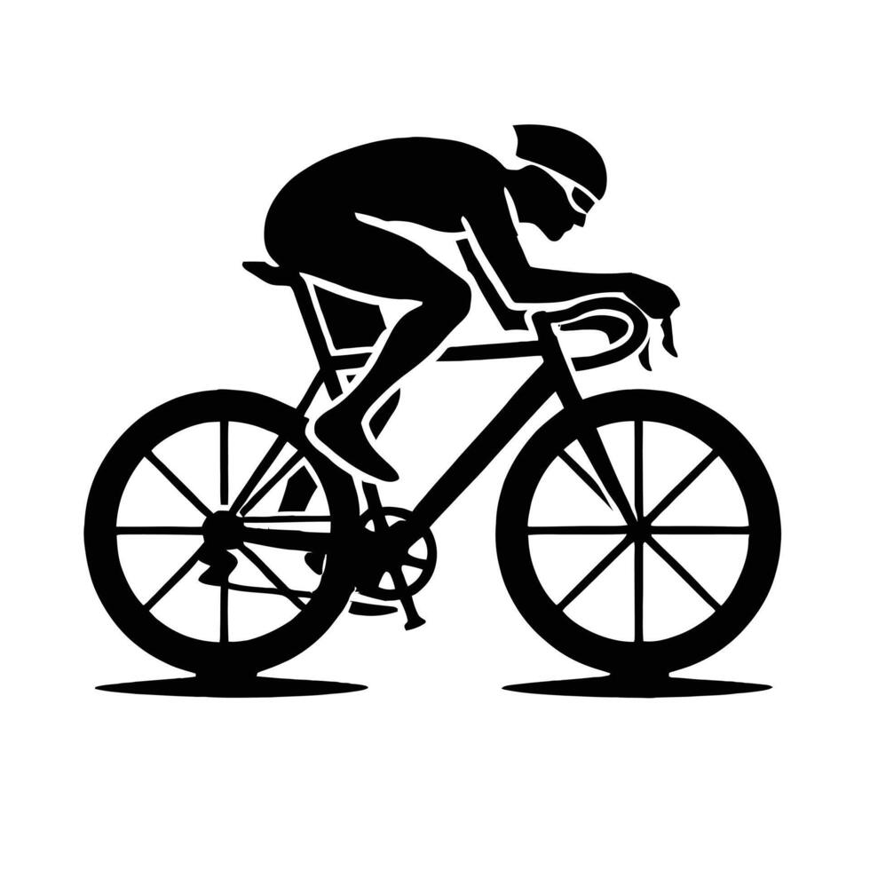 A silhouette of a cyclist on a bike vector