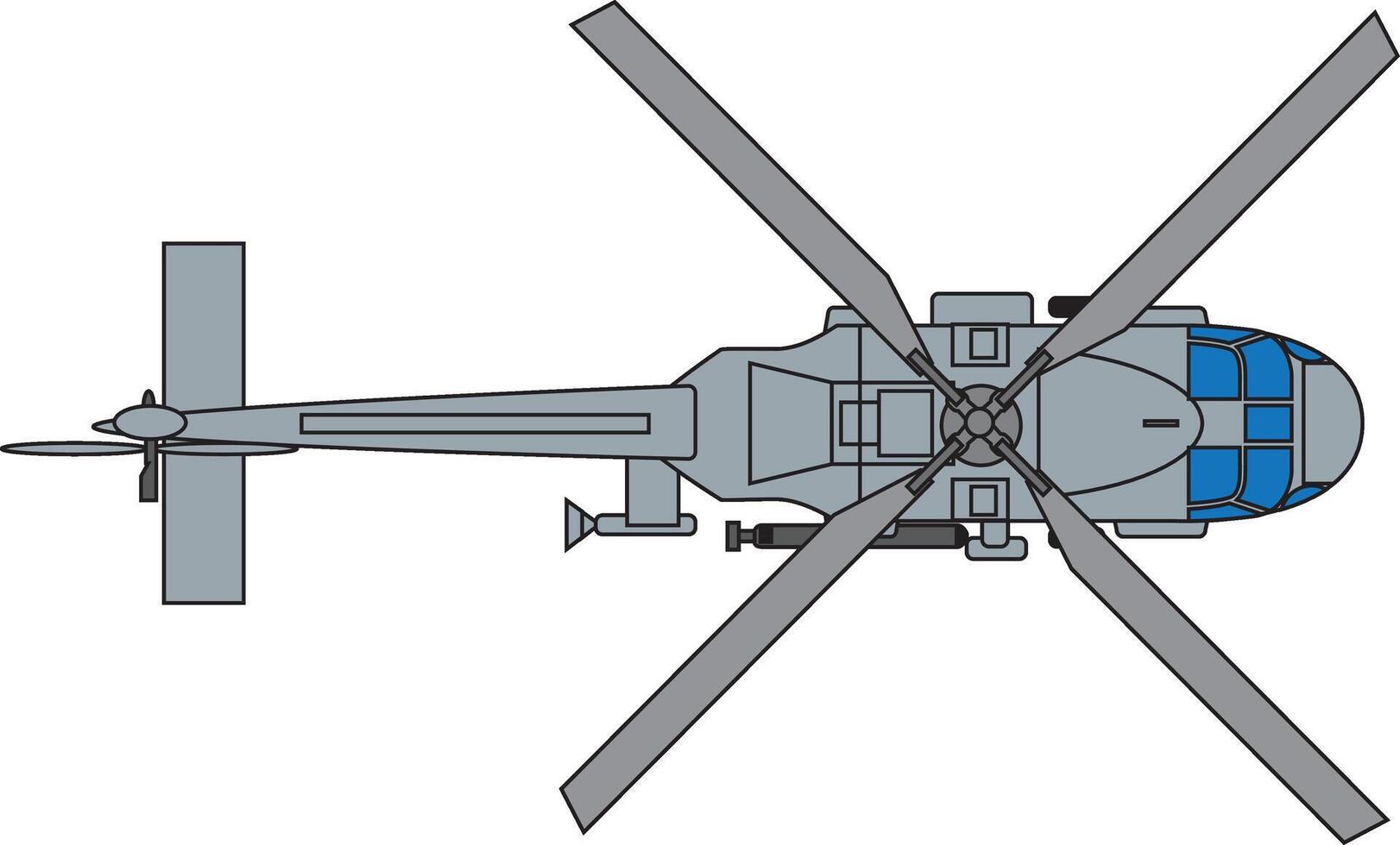 An illustration of a helicopter with two propellers vector